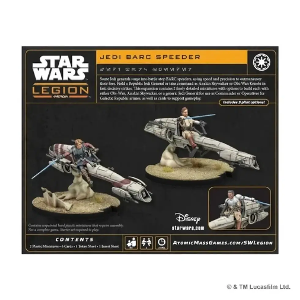 Star Wars: Legion - Jedi General on BARC Speeder Back Cover