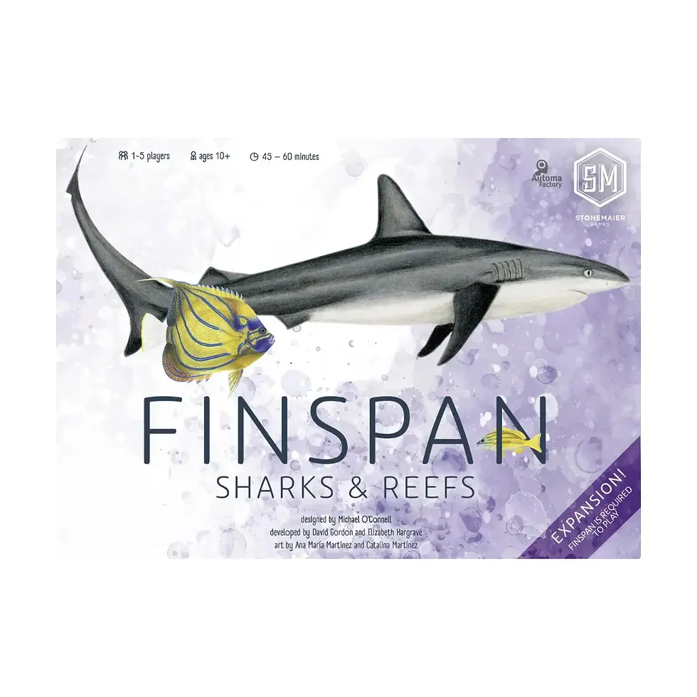 Finspan: Sharks & Reefs Board Game Expansion Front Cover