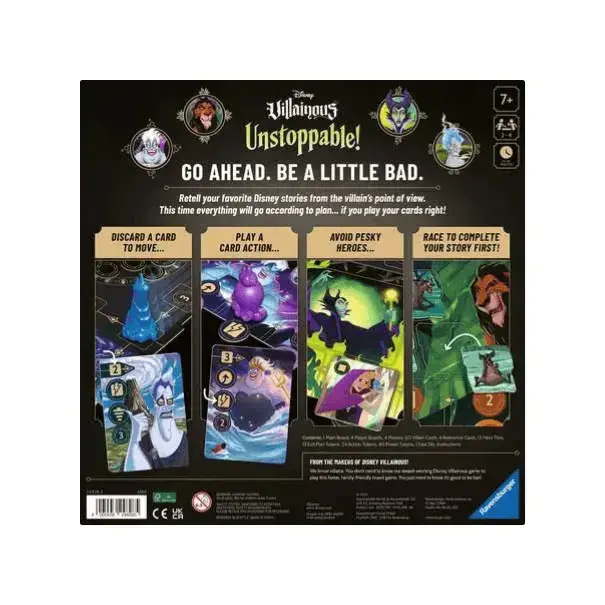 Thumbnail: Disney Villainous: Unstoppable Board Game Back Cover