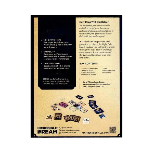 Thumbnail: Kinfire Delve: Scorn’s Stockade Board Game Back Cover