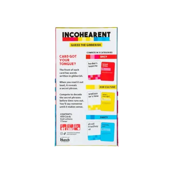 Thumbnail: Incohearent:The Spicier Edition Board Game Back Cover