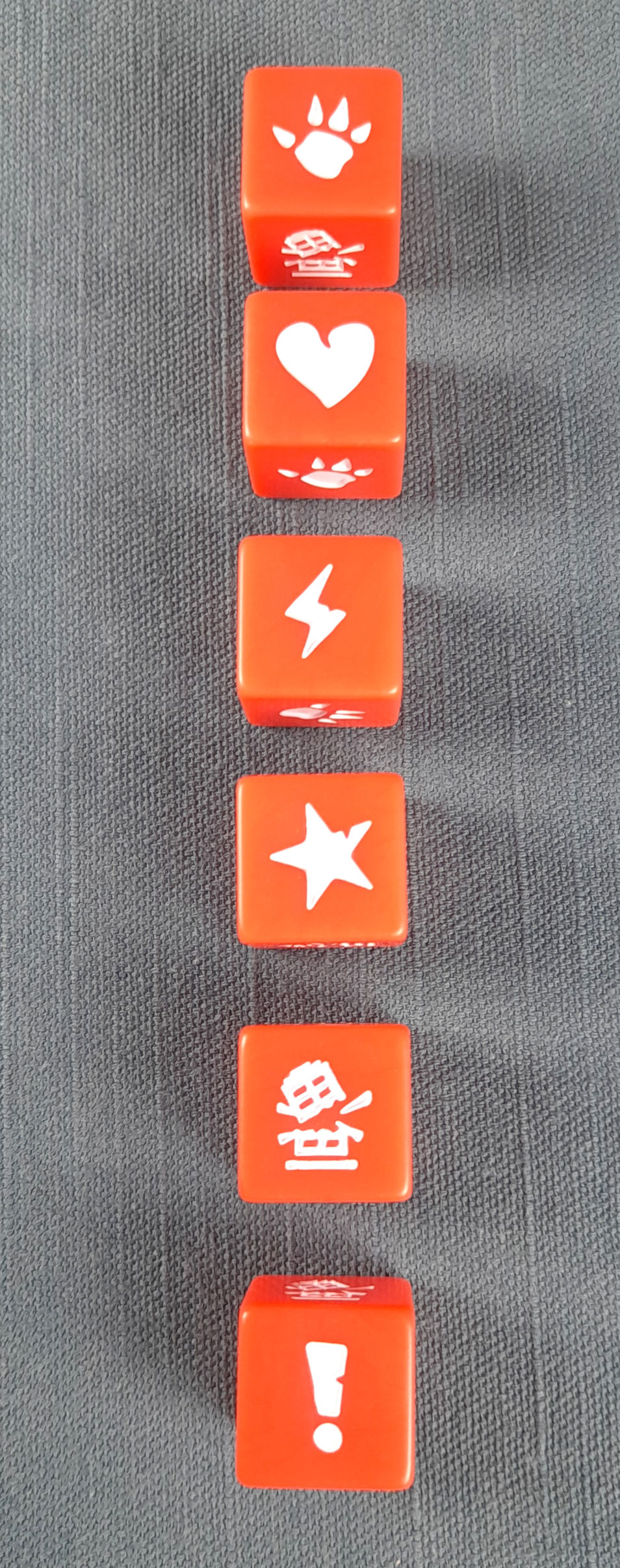 Picture of all the dice faces