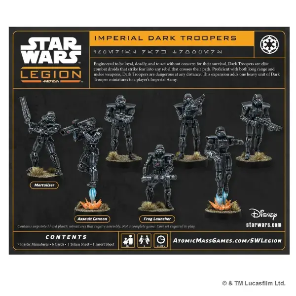 Star Wars: Legion Dark Troopers Unit Expansion Back Cover