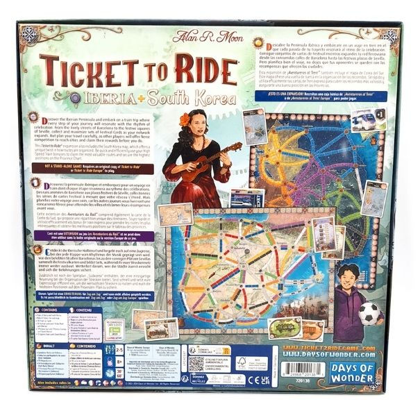 Thumbnail: Ticket To Ride Map Collection: Iberia & South Korea Board Game Back Cover