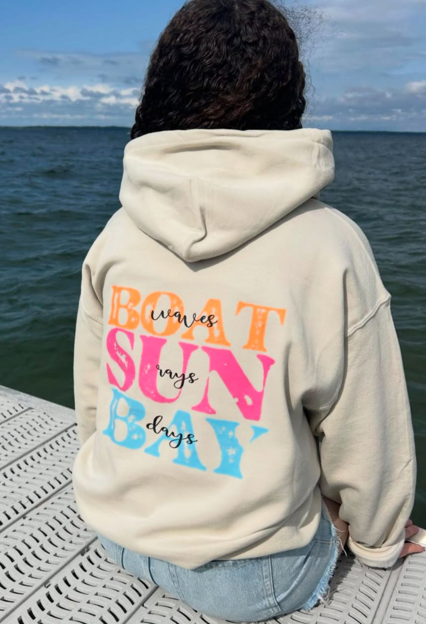 Thumbnail: Boat, Sun, Bay Hoodie
