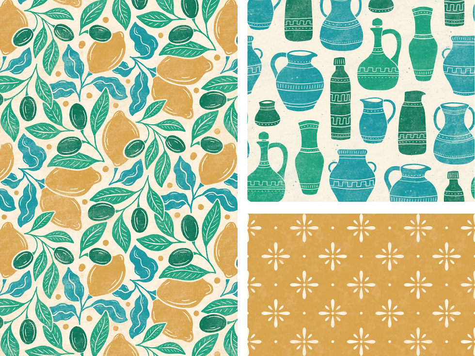 Mediterranean summer pattern collection