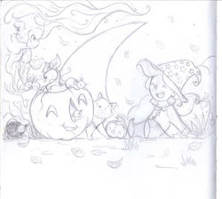 The mice of Halloween pencil sketch