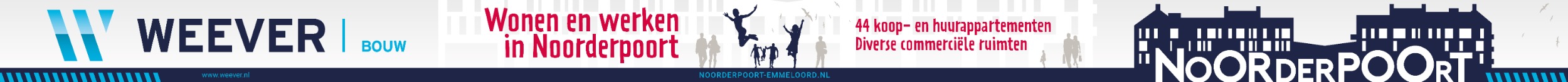Deel 1 van 84 meter lang bouwhekdoek tbv. Noorderpoort, Emmeloord