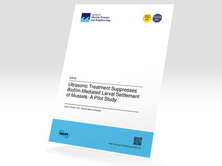 Press release: “Ultrasonic Treatment Suppresses Biofilm-Mediated Larval Settlement of Mussels: A Pilot Study” got published