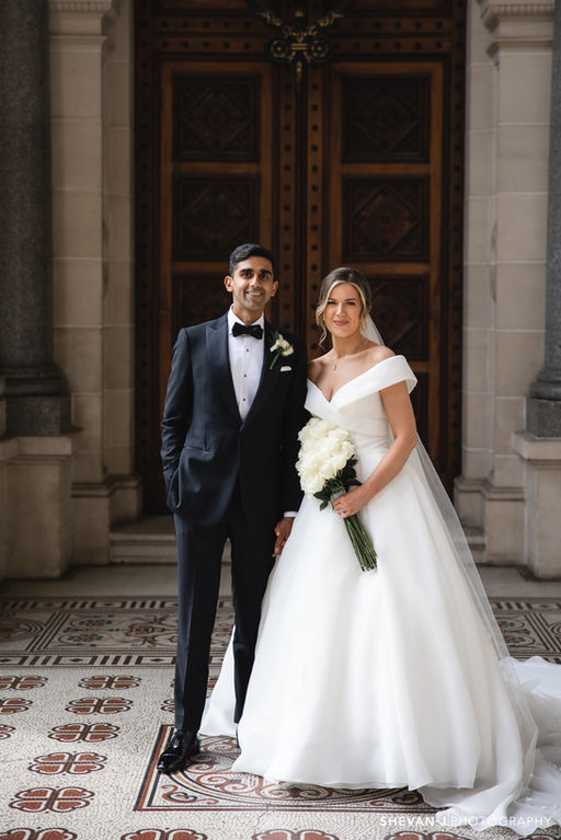 Bride and groom at Australian Melbourne Parliament