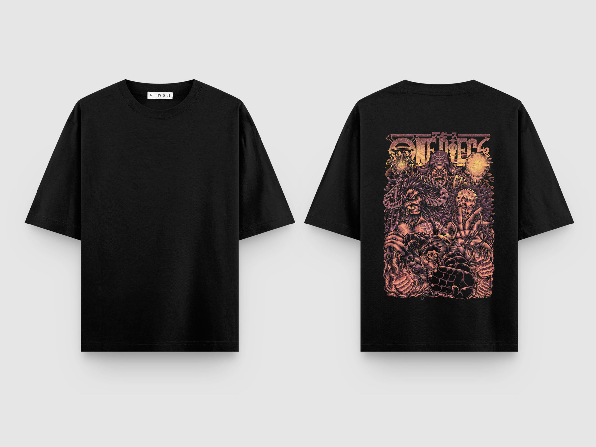 ONE PIECE ANIME INSPIRED 11, BLACK OVERSIZED T-SHIRT