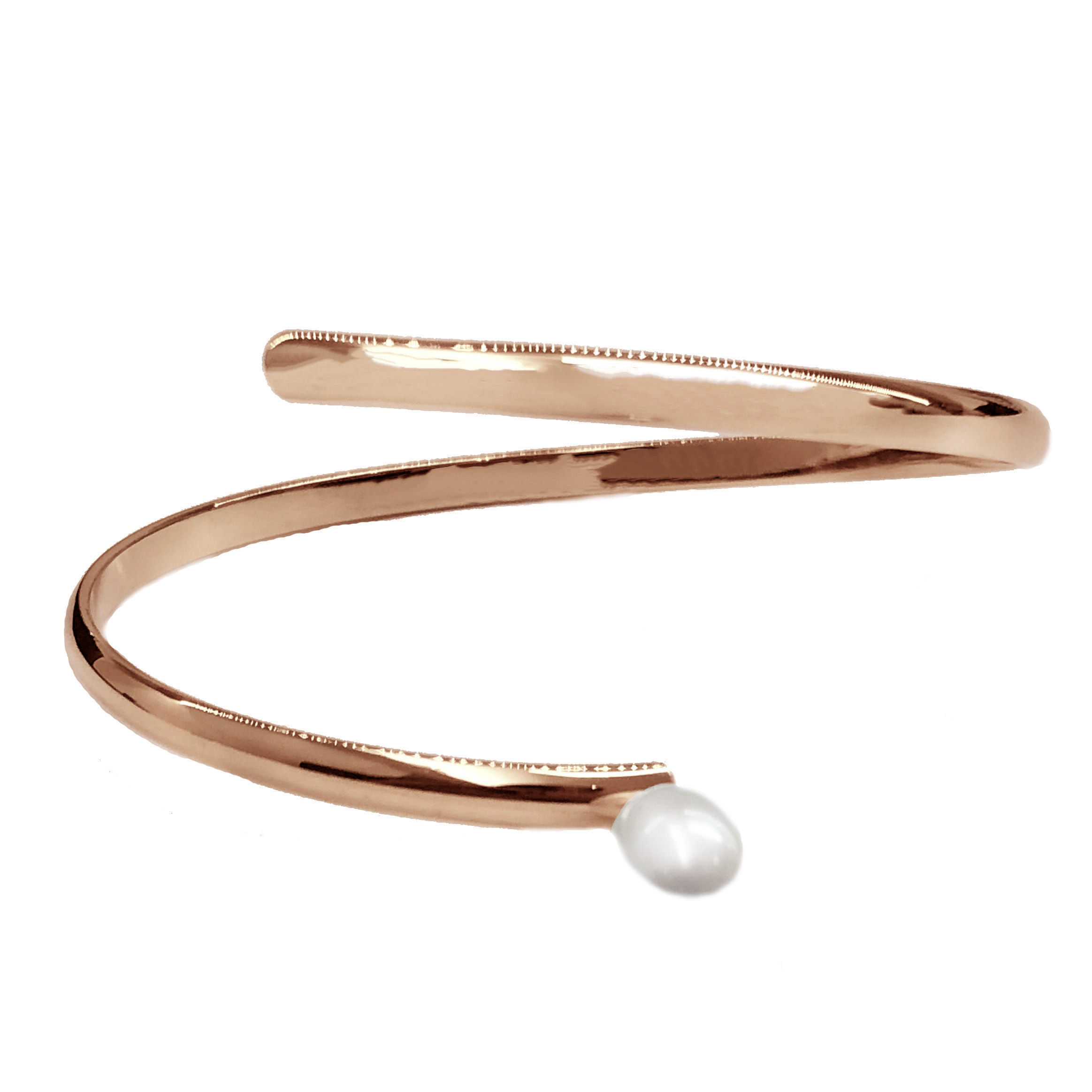 Bracelete Vida Pérola Balão   |  Prata com banho de ouro rosê