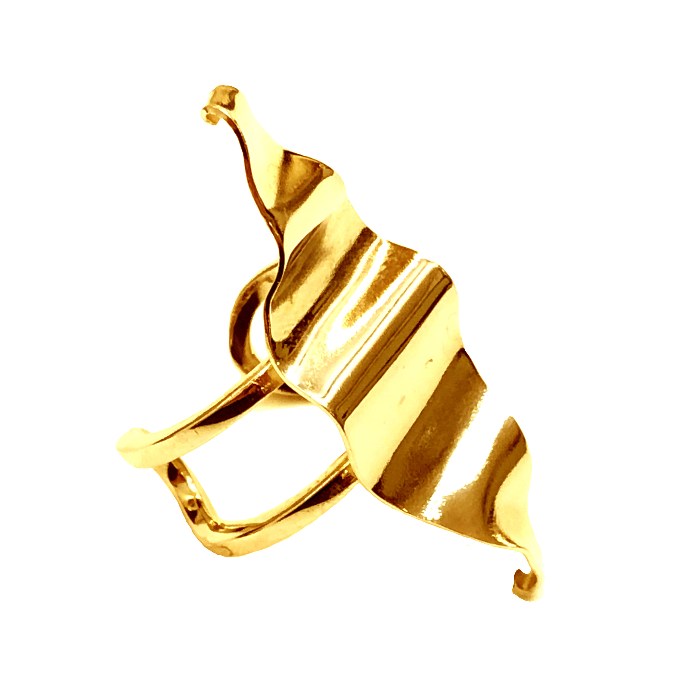 Anel Dobras com banho de ouro 18k