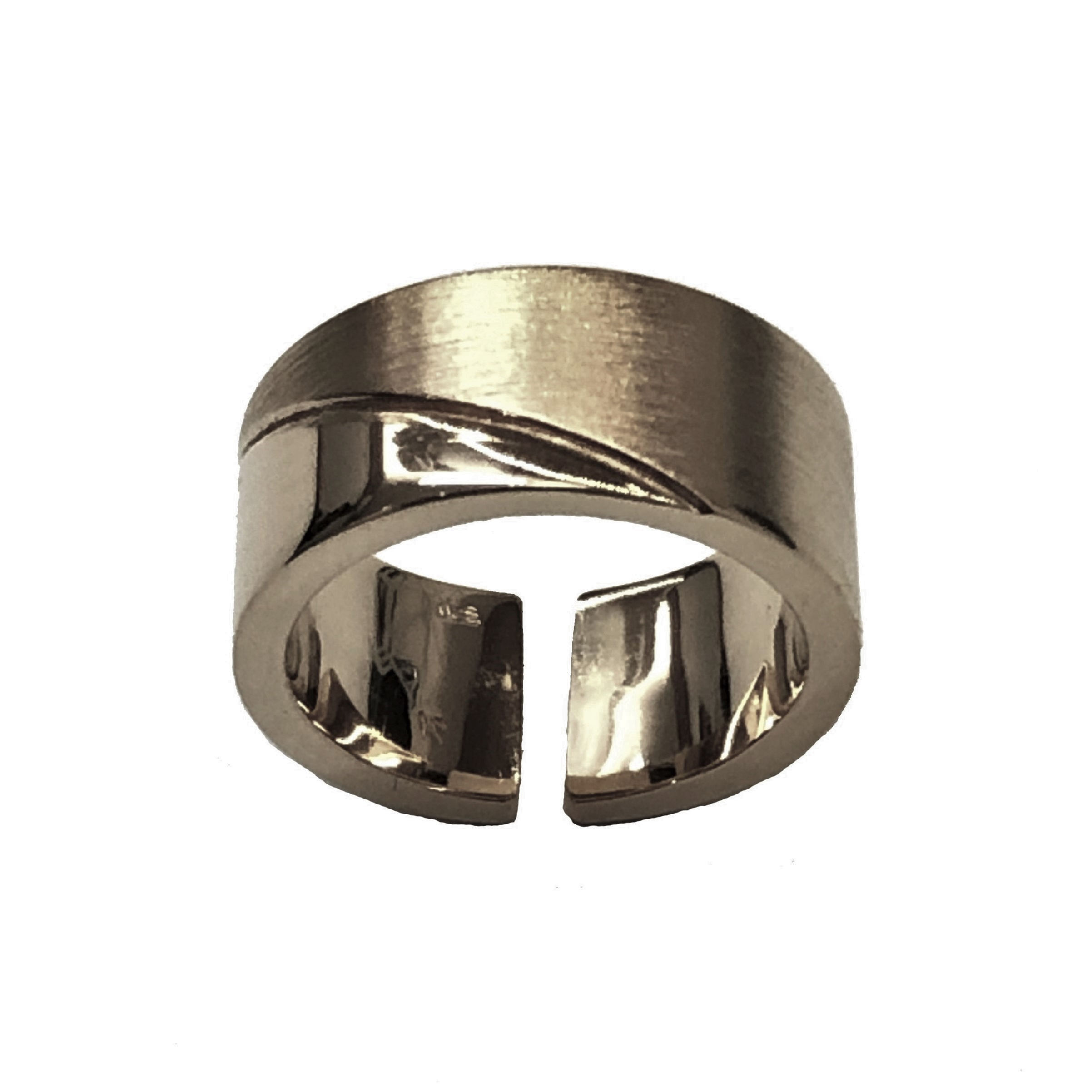 Anel Essence Texturas | Prata com banho de ródio negro