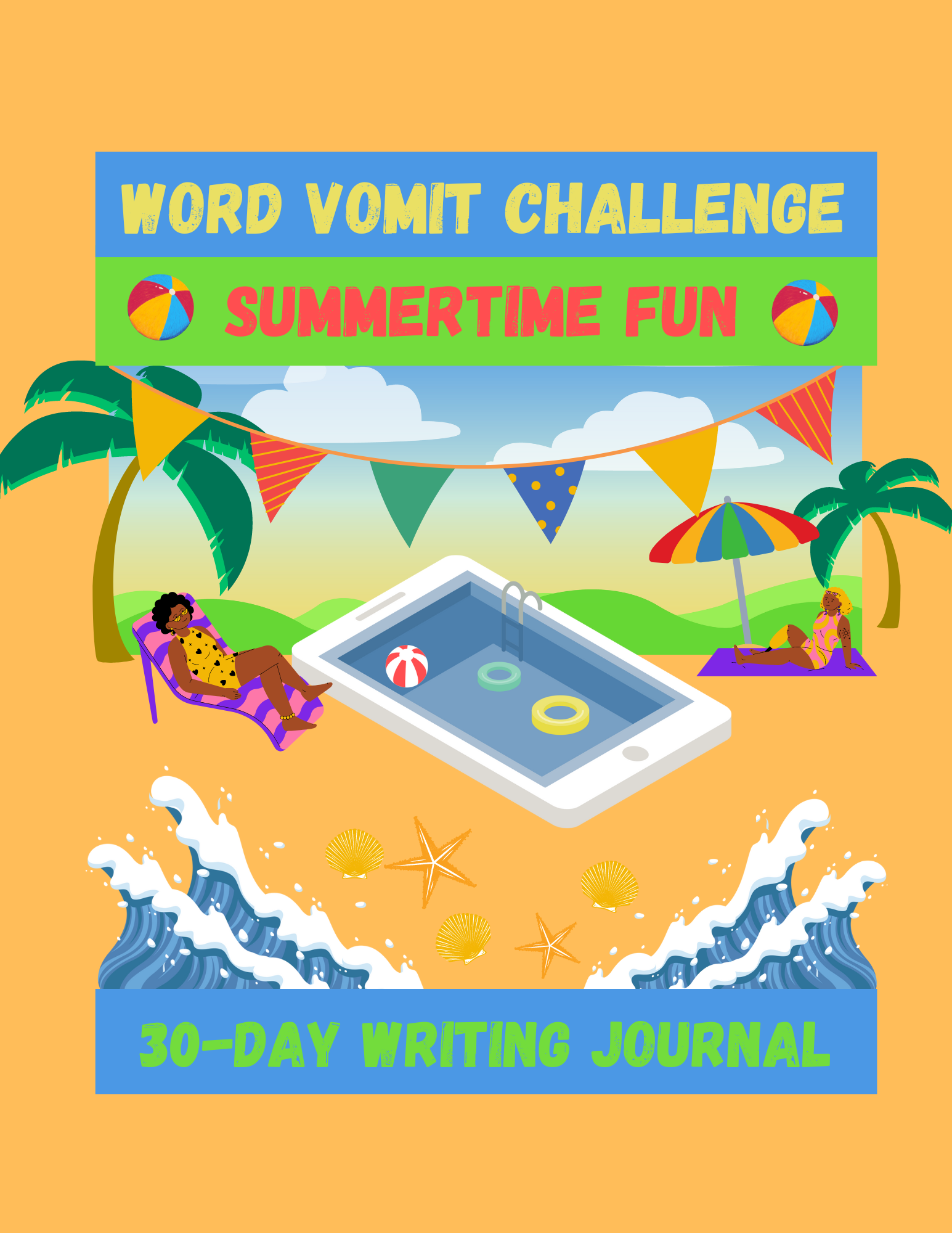 Summertime Fun - Digital Word Vomit Challenge Journal Only 006