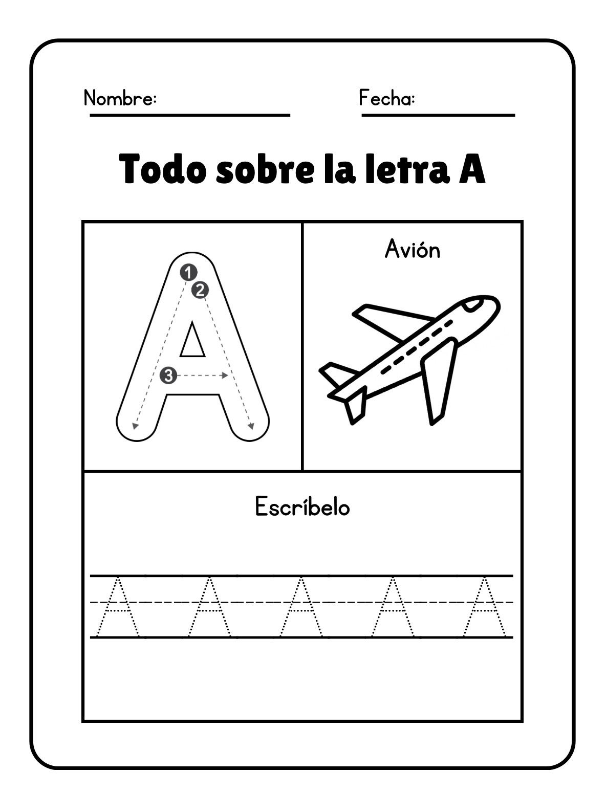 Spanish Alphabet Tracing & Coloring Worksheets