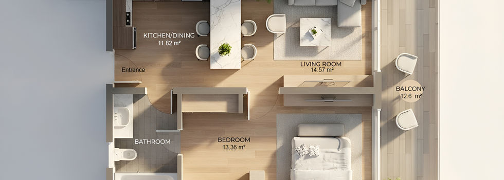 One Bedroom apartments Nungwi - floor map