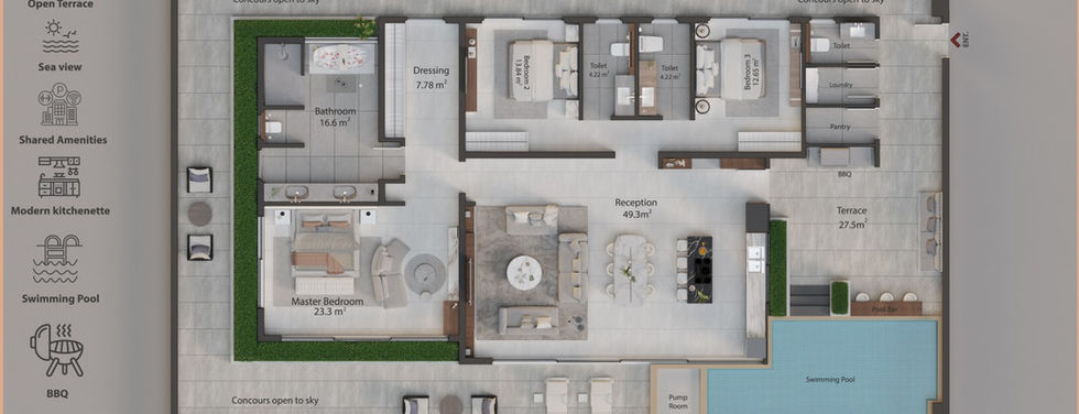 Floor map Penthouse for Sale in Nungwi Zanzibar Luxury Properties