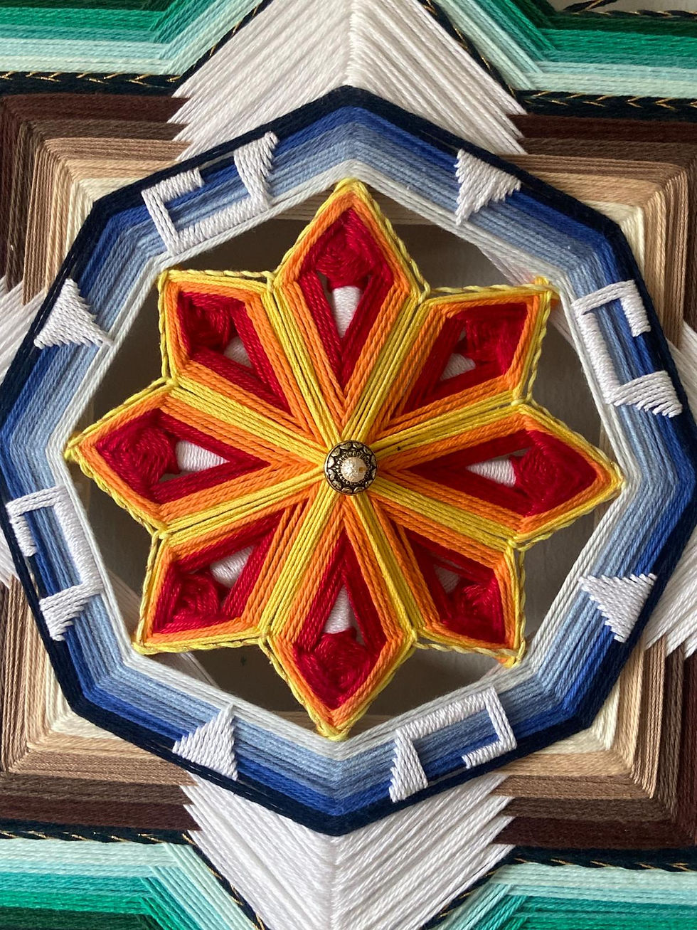 Thumbnail: Mandala Weaving Vibrant Shield 36" (Ojo de Dios)
