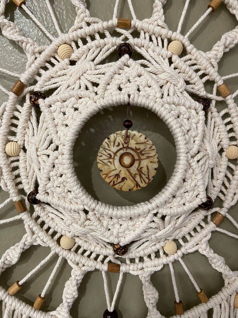 Thumbnail: Macrame Mandala 3D Natural Stone and Beads