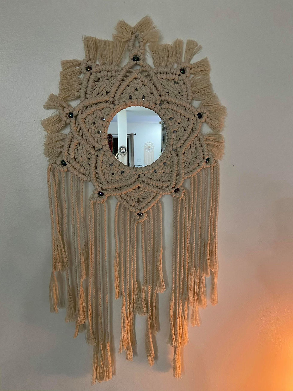 Thumbnail: Macrame Mandala Star Flower 15" x 30" (Mirror)
