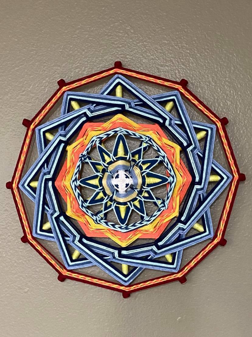 Thumbnail: Mandala Weaving Sunshine 12" (Ojo de Dios)