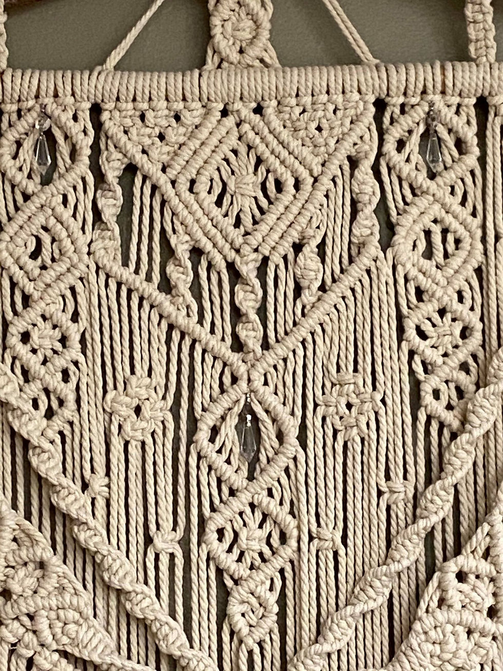 Thumbnail: Macrame with Crystals Hanging Wall Large 42" x 73"