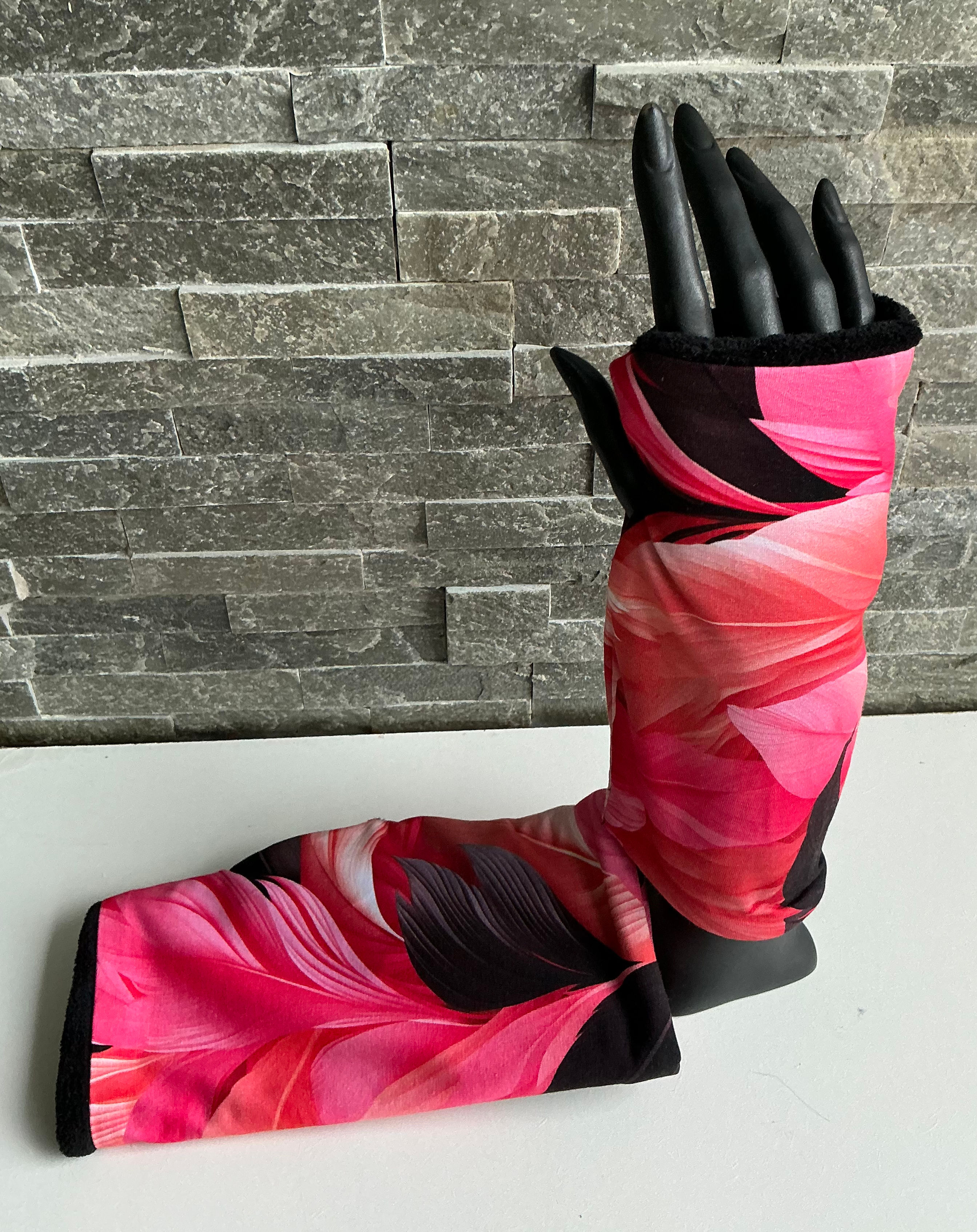 Mitaines "Plumes rouges"