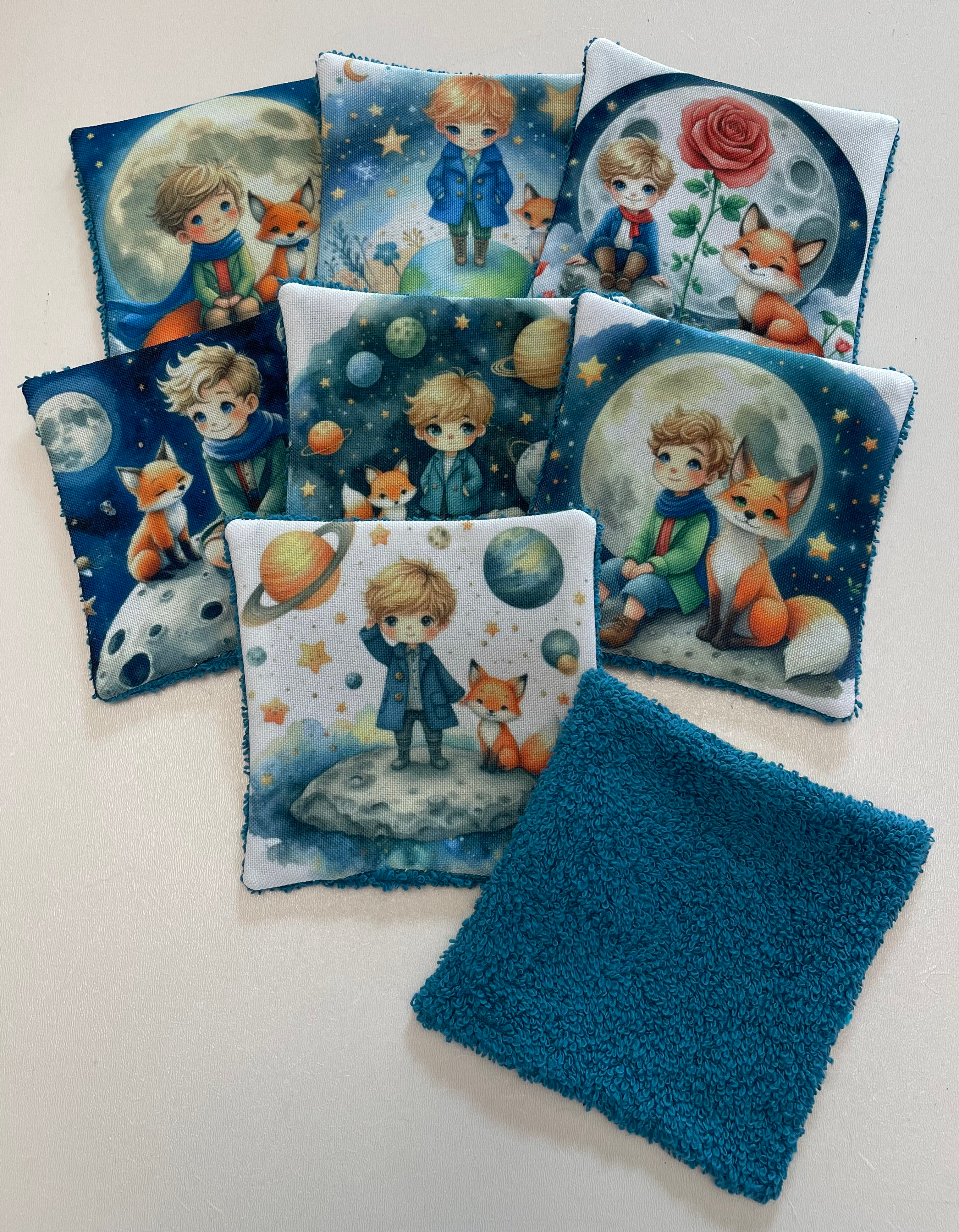 Lingettes réutilisables "garçon bleu"