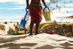 mining, beach, industry, pollution