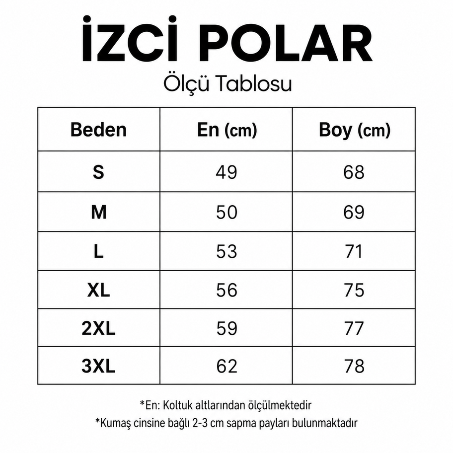 Yetişkin izciler için izci polar ceketi beden ölçüsü