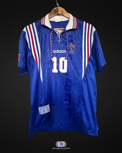 Maillot Zidane France 1996-1997 – Modèle Vintage Taille XL – Occasion En Bon état
