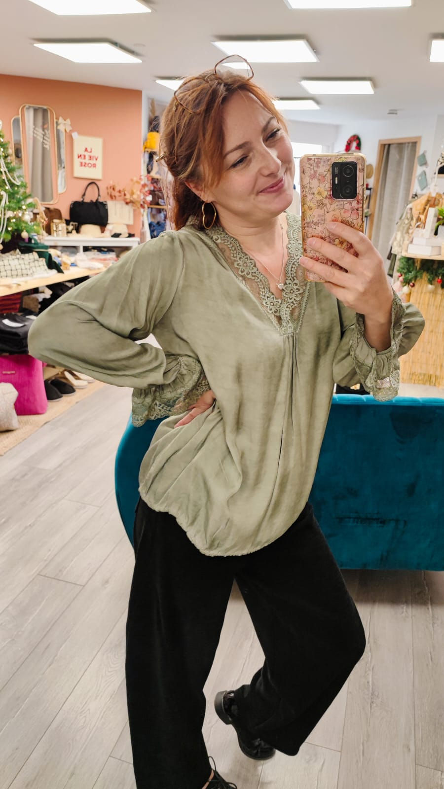 Miniature : Blouse ATHENA • Vert sauge 