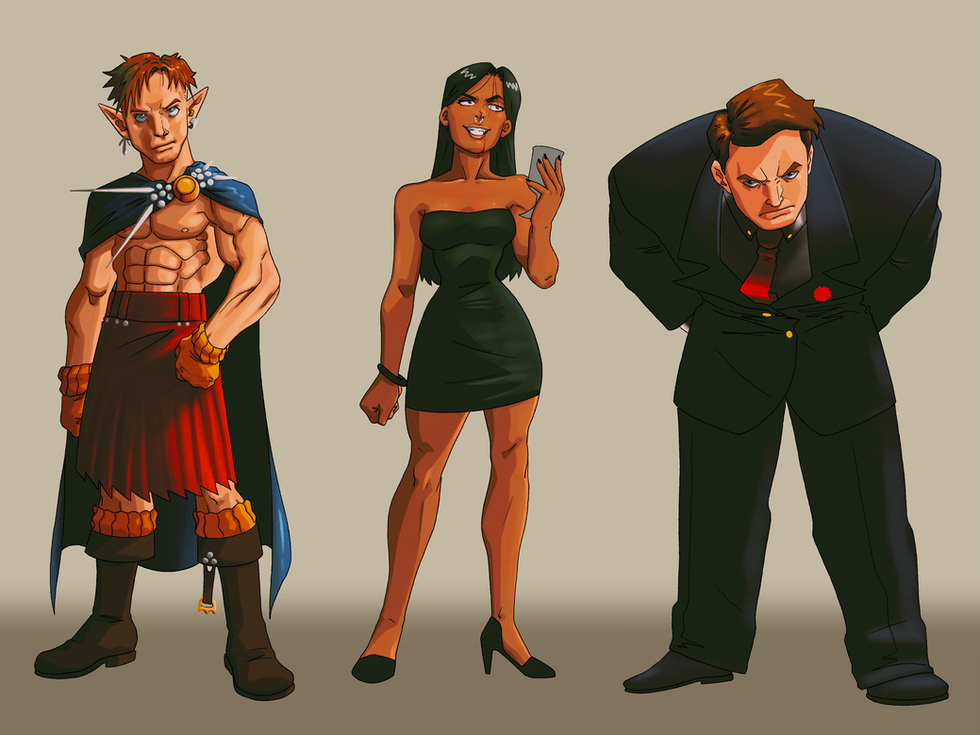 Elf, Vampire, Human