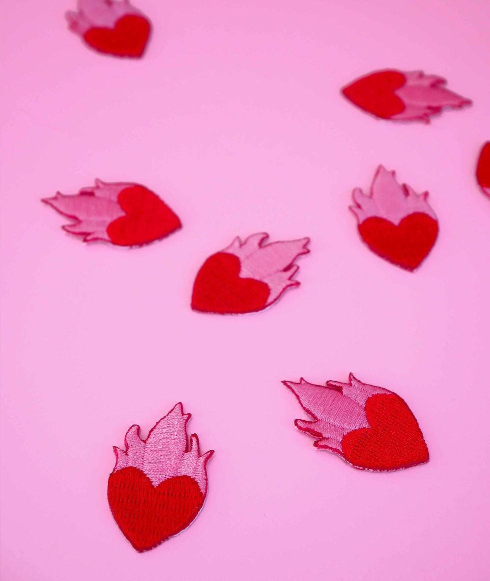 Miniature : Mini patch coeur enflammé