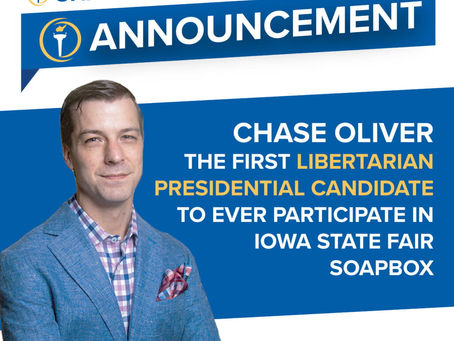 CHASE OLIVER: FIRST LIBERTARIAN PRESIDENTIAL CANDIDATE TO EVER PARTICIPATE AT IOWA STATE FAIR