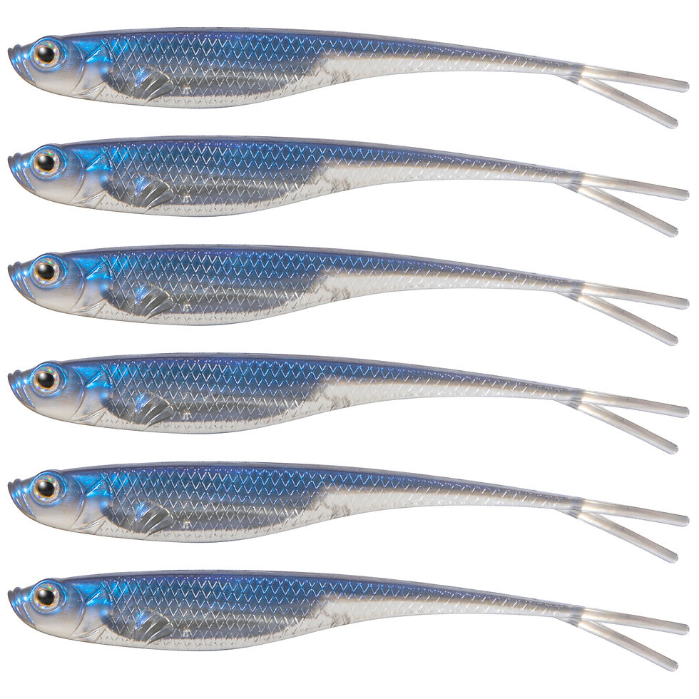 Thumbnail: Dr.Fish 5/6pcs Fishing Soft Lure Plastic Saltwater Fork Tail Drop Shot Silicone 