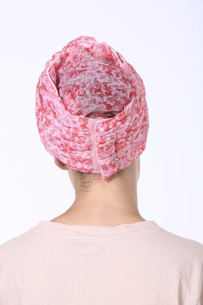 Thumbnail: Knot Turban - Silky Pink Red Print