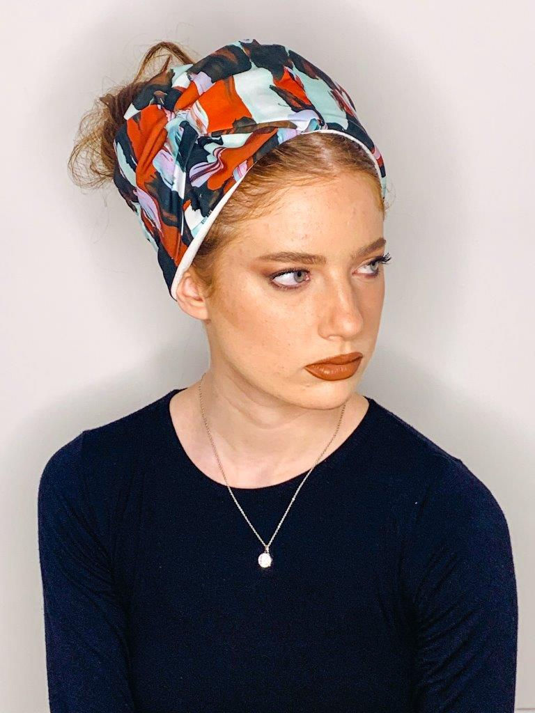 Thumbnail: Partial/Full Bow Headband - Red White Black