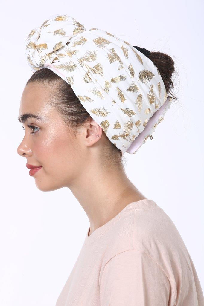 Thumbnail: Knot Turban - Silky White Feathers