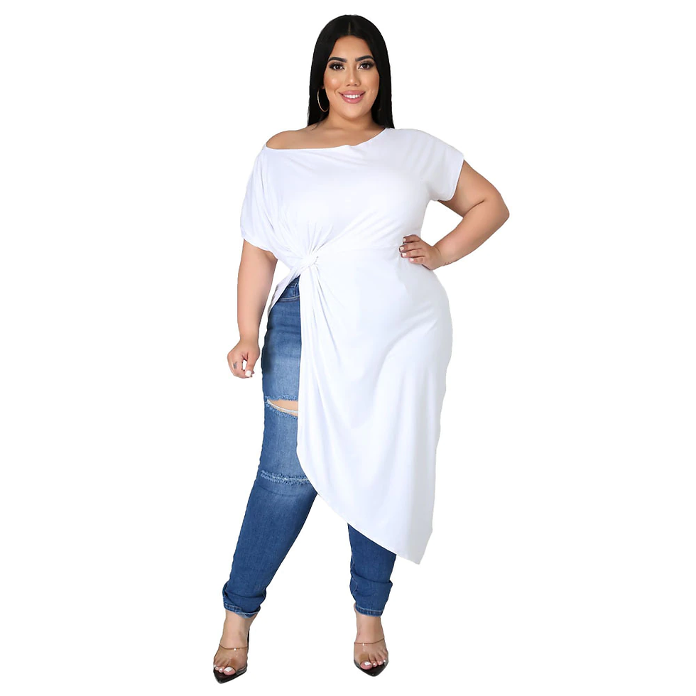 Women Plus Size Solid Short Sleeve Split Mid Calf Dresses