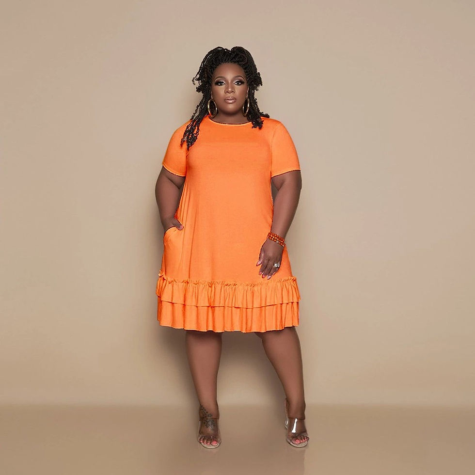 High Quality Ruffled Plus Size Women Casual Dresses