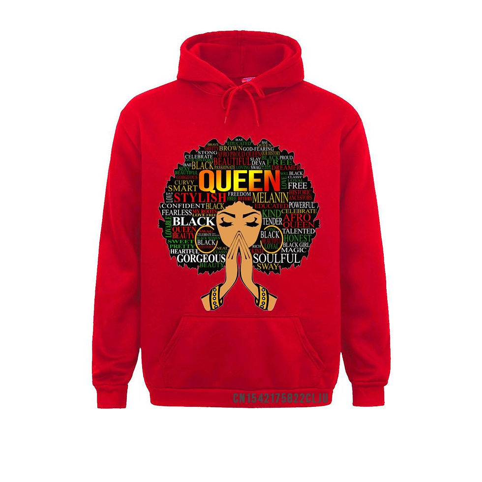 Hoodies Black Queen Words Art Afro Natural Hair Melanin