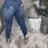 Thumbnail: Plus size jean custom  denim pants Ripped jeans for women