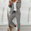 Thumbnail: Casual Blazer Plaid Print 2pcs Sets Jacket + Trousers Clothing Suit Women 