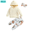 Thumbnail: Infant Newborn Baby Girl Clothes 3PCS Sets Leopard Letter Hooded Sweatshirt Pan