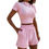 Thumbnail: 2-pcs Solid Color Short Two Piece Set Women Outfits Casual 