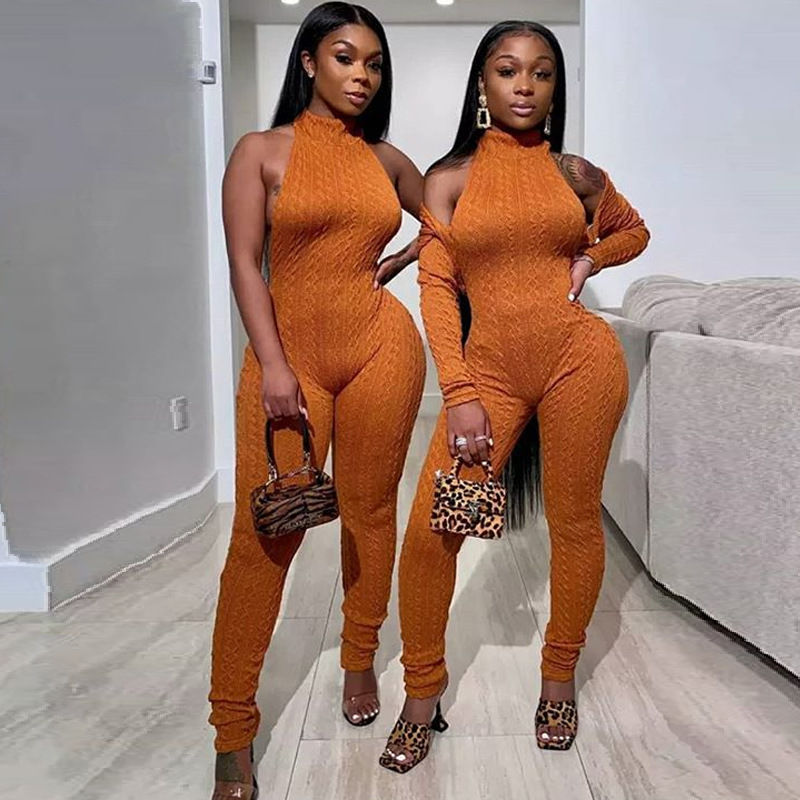 Jumpsuits Outfits Knitted Tops Sweaters 2022 Women's Two Piece