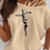 Thumbnail: Letter Print Cutout Short Sleeve T-Shirt Plus Size Clothes 