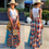 Thumbnail: Design Plus Size Chic Plaid Maxi Skirt Ladies